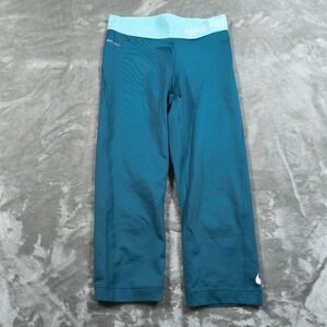 Nike Pro Pants Women XS Green Base Layer Compression Capris Legging Gym Training